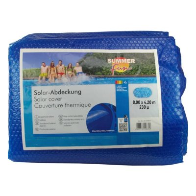 SUMMER FUN Couverture solaire de piscine d'&eacute;t&eacute; Ovale 800x420cm PE Bleu