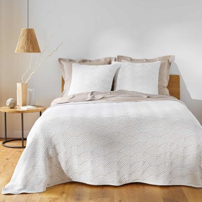 DOUCEUR D INTERIEUR Couvre-lit & 2 Housses De Coussin ""cassandra"" 220x240cm Naturel