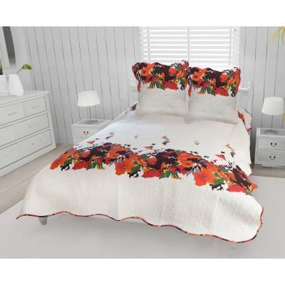 SOLEIL D OCRE Couvre-lit boutis coton 220x240 cm amelie avec 2 taies d'oreiller