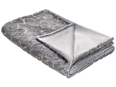 BELIANI Couvre-lit en peluche avec un motif marbr&eacute;
