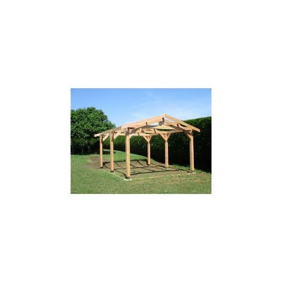 CPBF  - Abri Deux Pentes, 300cmx400cm, Bois douglas Fran&ccedil;ais, Carport, Auvent, Abri voiture