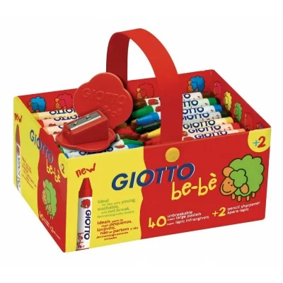 GENERIQUE Craies &agrave; la cire b&eacute;b&eacute; incassables + 2 taille-crayons - Bo&icirc;te de 40
