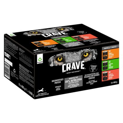 CRAVE  Adult 6 x 400 g - lot % mixte (3 saveurs)