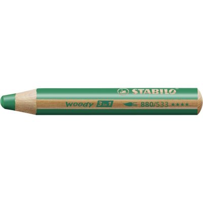 STABILO Crayon De Couleur Woody 3in1 Vert Fonc&eacute; - 