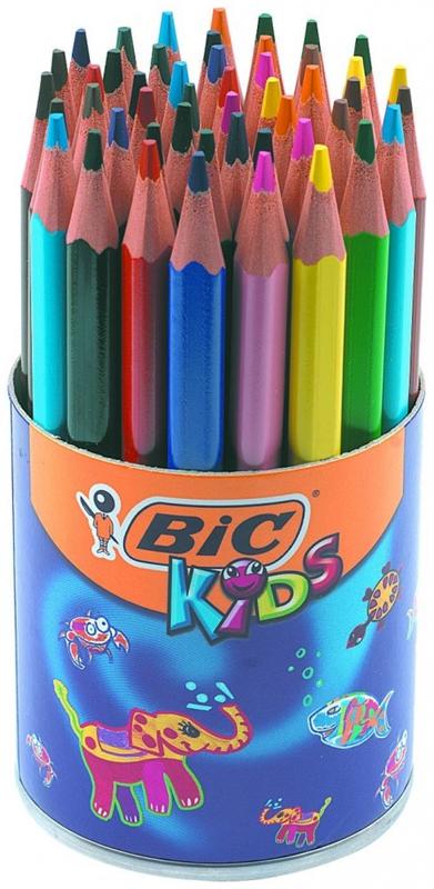 BIC Crayons de couleur Evolution triangulaires - Pot de 48