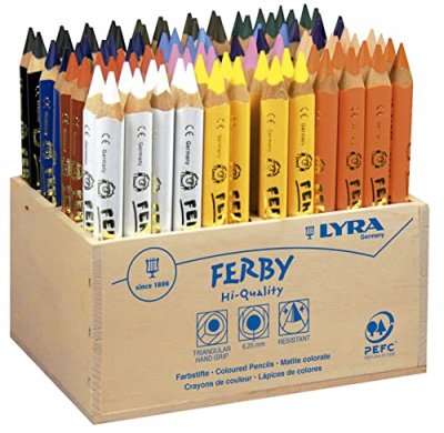 GENERIQUE Crayons de couleur Ferby triangulaires 12cm - Bo&icirc;te de 96