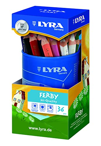 LYRA Crayons de couleur  Ferby triangulaires gros module - Pot de 36