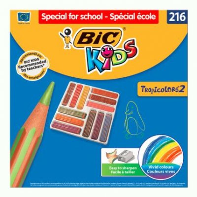 BIC Crayons de couleur Tropicolors assortis pack de 216 pi&egrave;ces 