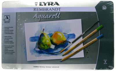 REMBRANDT Crayons de couleurs  AQUARELL - Bo&icirc;te m&eacute;tal de 36