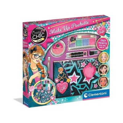 CLEMENTONI Crazy Chic - Pochette de Maquillage lavable en tissu - Contient 5 produits de maquillage