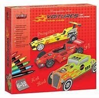 CREALIGN Cr&eacute;a Lign - Coffret Loisir Cr&eacute;atif - Maquettes D&eacute;co - Voitures de Course - D&egrave;s 6 ans - CL116