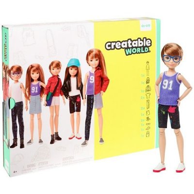 CREATABLE WORLD  poup&eacute;e avec accessoires set cheveux bruns 30 cm