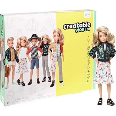 MATTEL CREATABLE WORLD Poup&eacute;e avec kit complet cheveux blonds ondul&eacute;s
