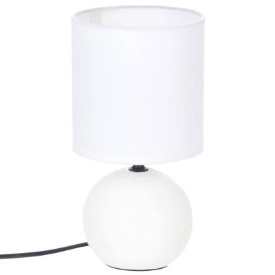 ATMOSPHERA Cr&eacute;ateur d'int&eacute;rieur - Lampe &agrave; Poser C&eacute;ramique Boule 25cm Blanc Stri&eacute;