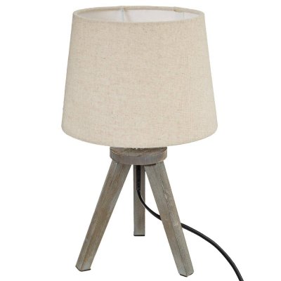 ATMOSPHERA Cr&eacute;ateur d'int&eacute;rieur - Lampe &agrave; Poser Tr&eacute;pied en Bois Alexis 31cm Lin