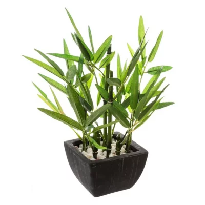 ATMOSPHERA Cr&eacute;ateur d'int&eacute;rieur - Plante Artificielle en Pot Bambou 26cm Noir