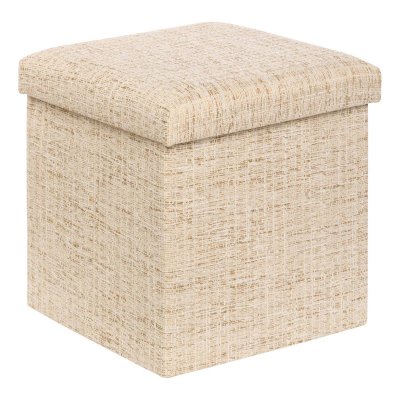 ATMOSPHERA Cr&eacute;ateur d'int&eacute;rieur - Pouf Coffre Pliable ""Olma"" 38cm Cr&egrave;me