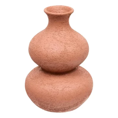 ATMOSPHERA Cr&eacute;ateur d'int&eacute;rieur - Vase Design en C&eacute;ramique ""Ezia"" 23cm Terracotta