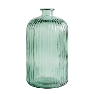 ATMOSPHERA Cr&eacute;ateur d'int&eacute;rieur - Vase Design en Verre Stri&eacute; ""Luz"" 23cm Vert