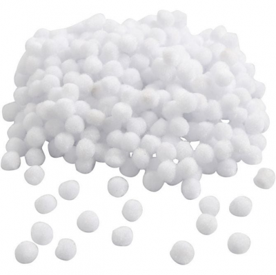 ART COMPANY Creativ 100263 Pompons, Diam&egrave;tre - 10mm, Blanc, 450 pi&egrave;ces