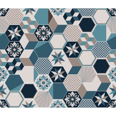 CPM Cr&eacute;dence adh&eacute;sive carreaux en aluminium Exa - 70 x 40 - Bleu