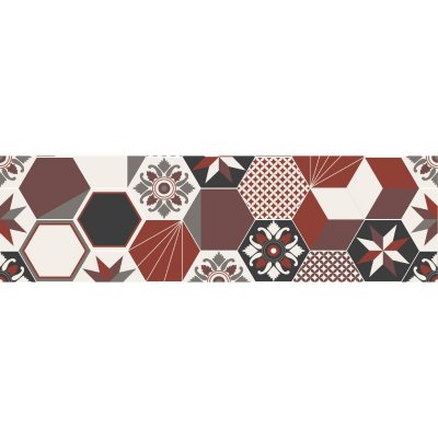 CPM Cr&eacute;dence adh&eacute;sive carreaux en aluminium Exa - 90 x 20 - Rouge