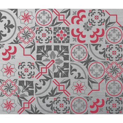 CPM Cr&eacute;dence adh&eacute;sive en alu Carreaux de ciment - L. 70 x l. 60 cm - Gris