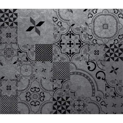 CPM Cr&eacute;dence adh&eacute;sive en alu imitation M&eacute;tal - L. 20 x l. 20 cm - Noir