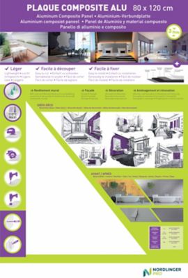 NORDLINGER PRO Cr&eacute;dence aluminium blanche 120 x 80 cm