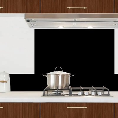 99 DECO Cr&eacute;dence cuisine Fond de hotte ALU L 60xH 70cm Noir Uni