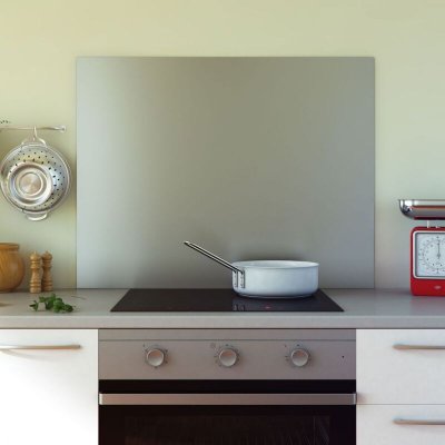 CUISISSIMO Cr&eacute;dence cuisine fond de hotte Inox - l 90 x H 70 cm 