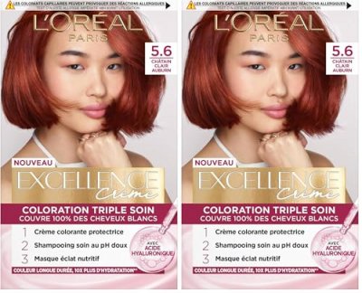 L OREAL PARIS Cr&egrave;me Coloration Excellence L'OREAL PARIS - Ch&acirc;tain Clair Auburn 5.6
