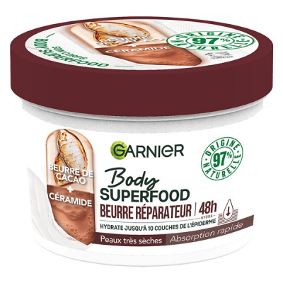 GARNIER Cr&egrave;me Corps Beurre de Cacao Et C&eacute;ramide R&eacute;parateur Hydratant Peaux tr&egrave;s s&egrave;ches