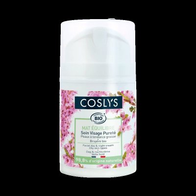 COSLYS Cr&egrave;me de jour peaux &agrave; tendance grasse Alliance de 5 actifs 