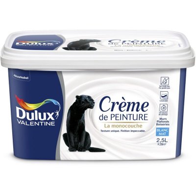 VALENTINE Cr&egrave;me de peinture monocouche Dulux  2,5L blanc mat