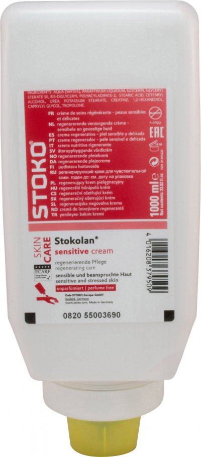 STOKOLAN Cr&egrave;me de soin hydratante &agrave; absorption rapide pour les peaux particuli&egrave;rement sensibles et stress&eacute;es.