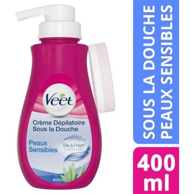 VEET Cr&egrave;me D&eacute;pilatoire Silk&Fresh Sous La Douche  - Le Flacon De 400 Ml