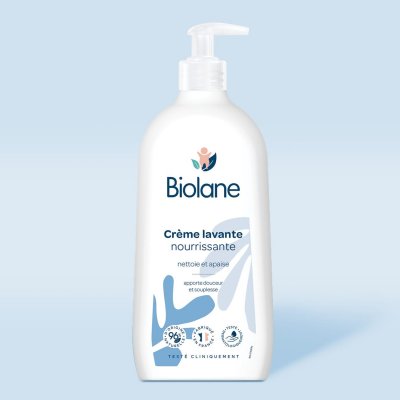 BIOLANE Cr&egrave;me lavante nourrissante nettoie et apaise,  (750 ml)