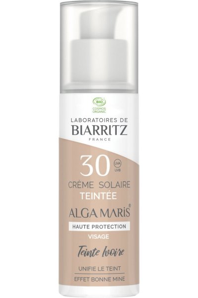 LABORATOIRES DE BIARRITZ Cr&egrave;me solaire visage teint&eacute;e SPF30 - Ivoire - 