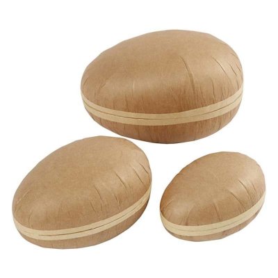 Creotime d&eacute;coration Oeufs en carton 12-15-18 cm marron 3 pi&egrave;ces