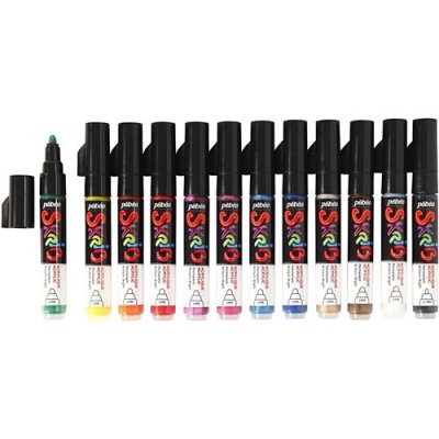 PEBEO Creotime feutres peinture acrylique 11 cm 12 pi&egrave;ces