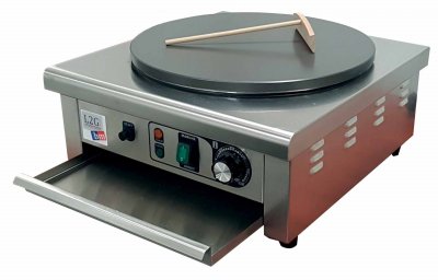 L2G Cr&ecirc;pi&egrave;re &eacute;lectrique 1 plaque en fonte adhesive 400mm - - Acier inoxydable