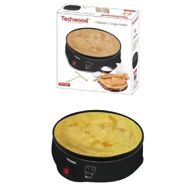TECHWOOD Cr&ecirc;pi&egrave;re Electrique 25cm 700 W Antiadh&eacute;sif 2 Voyants Fond antid&eacute;rapant Haute qualit&eacute;