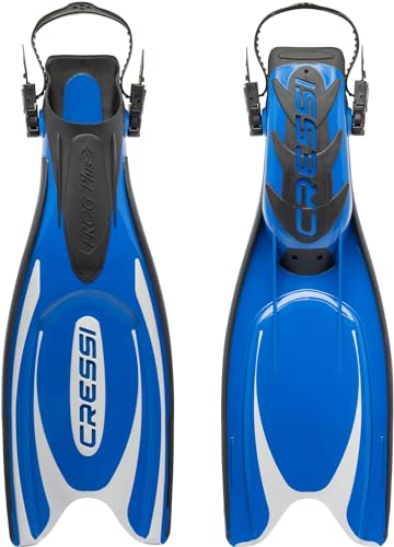 CRESSI  Fins Frog Plus Palme r&eacute;glables Adulte Mixte, Bleu/Argent, XS/S
