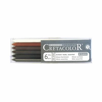 CRETACOLOR  Lot de mines en graphite, 6 couleurs, multicolore, 5 000