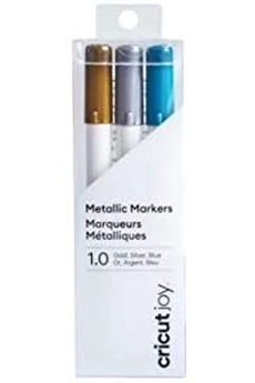 CRICUT  Joy Bleu Marqueurs m&eacute;talliques 1.0, Or/Argent, Set de 3 Pi&egrave;ces