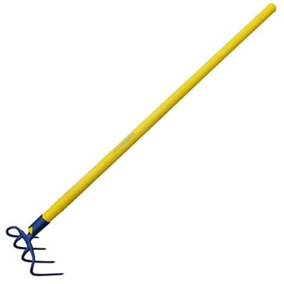 OUTILS PERRIN Croc &agrave; fumier &agrave; douille 4 dents 21 cm manche compo tube 115