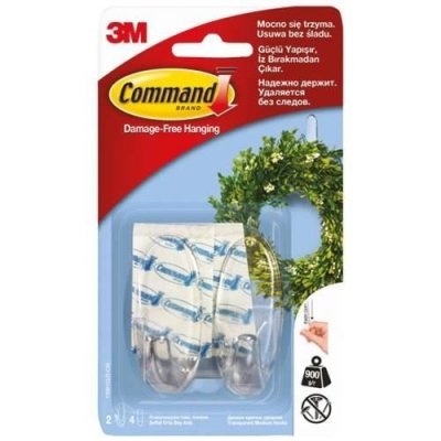 3M Crochet Clear Transparent Oval Taille Moyen Mod&egrave;le