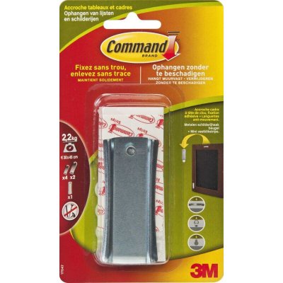 COMMAND Crochet m&eacutetal 3M pour accroches tableaux - 2,2 kg