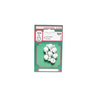 VYNEX Crochet tableau b&eacute;ton - lot de 3 - D: 22 mm